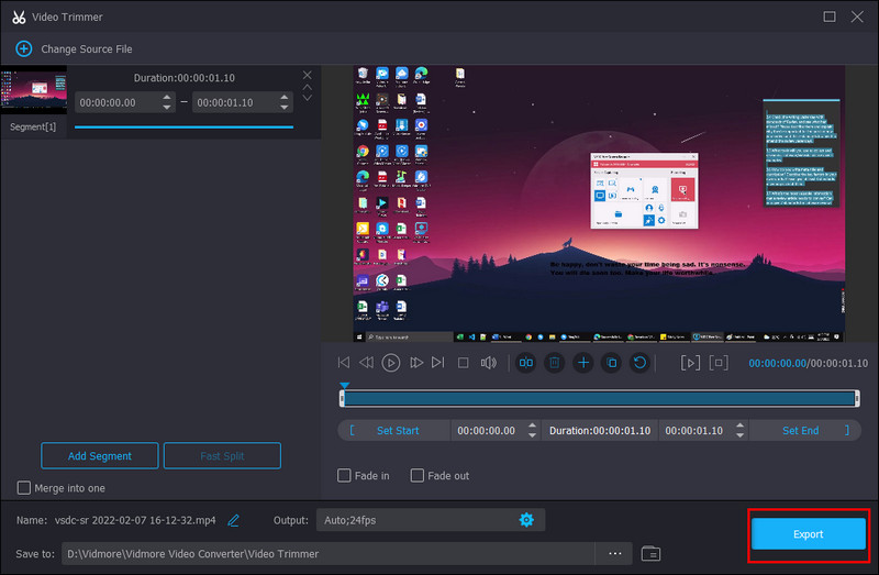 Export Button Vidmore