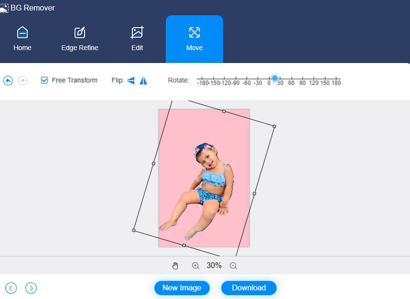 Hintergrundentferner drehen und spiegeln