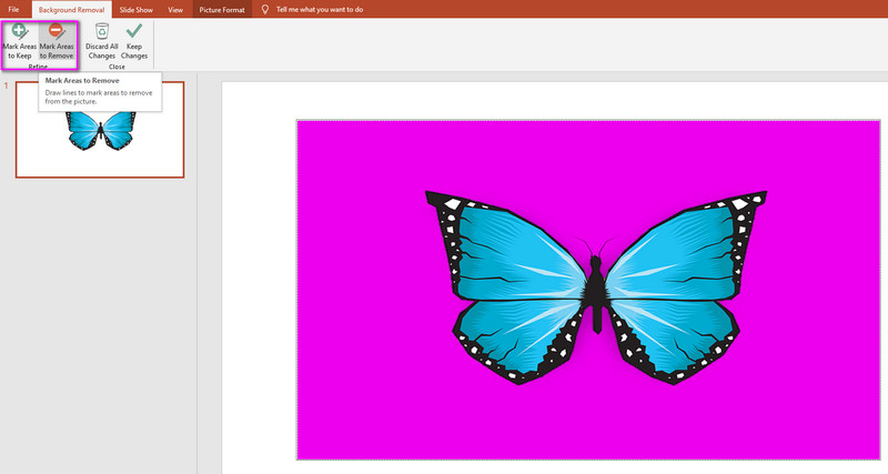 PPT Option „Hintergrund entfernen“