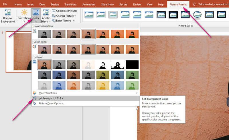 PPT Transparente Farbe festlegen