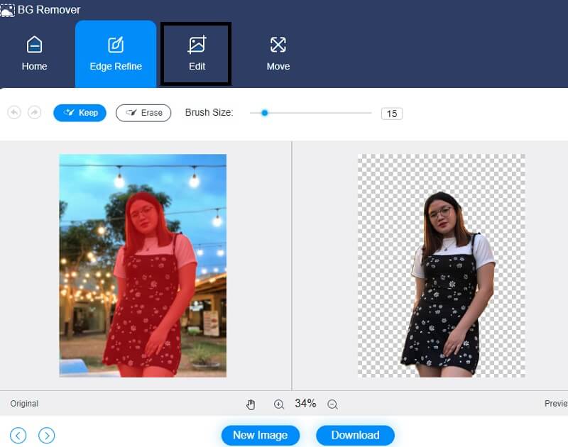 Foto mit Background Remover in der Vorschau anzeigen
