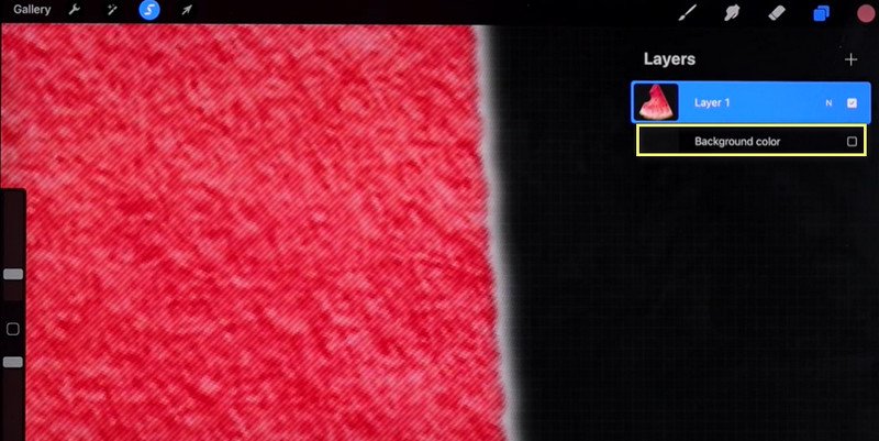 Procreate Hintergrundsichtbarkeit ausschalten