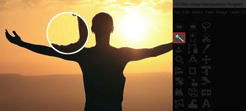 Hintergrund mit Zauberstab in GIMP entfernen