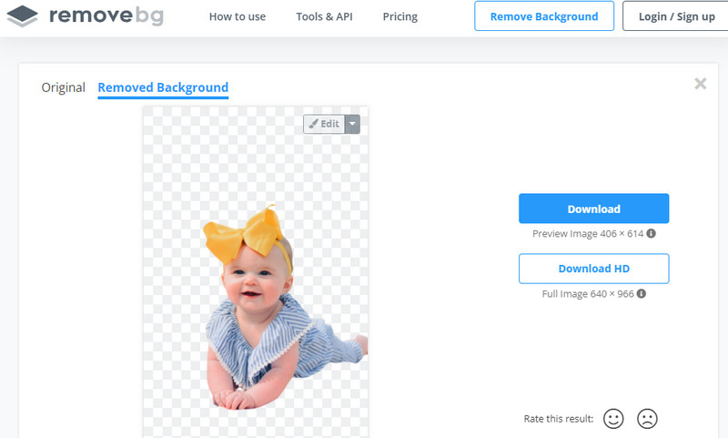 Removebg Oberfläche