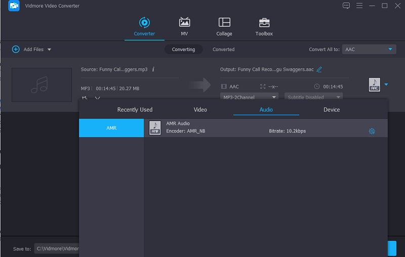 AMR in Vidmore auswählen
