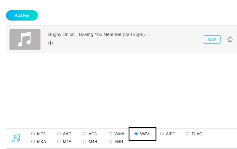 WAV wählen Vidmore Online