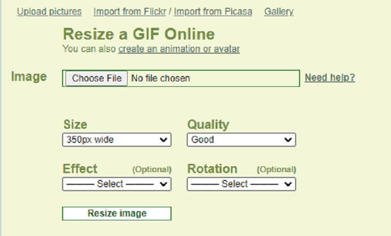 GIF komprimieren mit Picasion