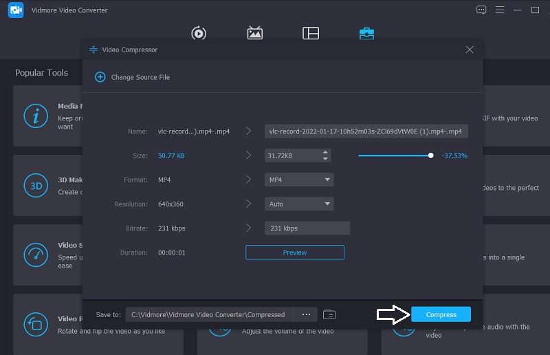 Video mit Vidmore komprimieren