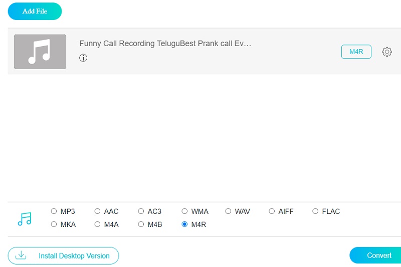 M4R mit Vidmore Online konvertieren