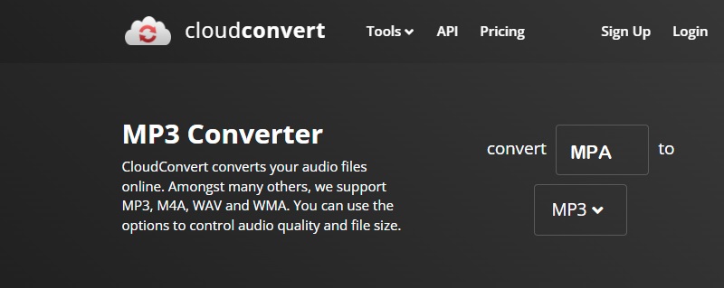 MPA in MP3 konvertieren CloudConvert