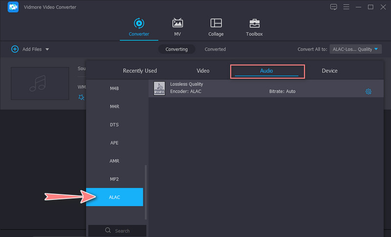 Audioformate auswählen