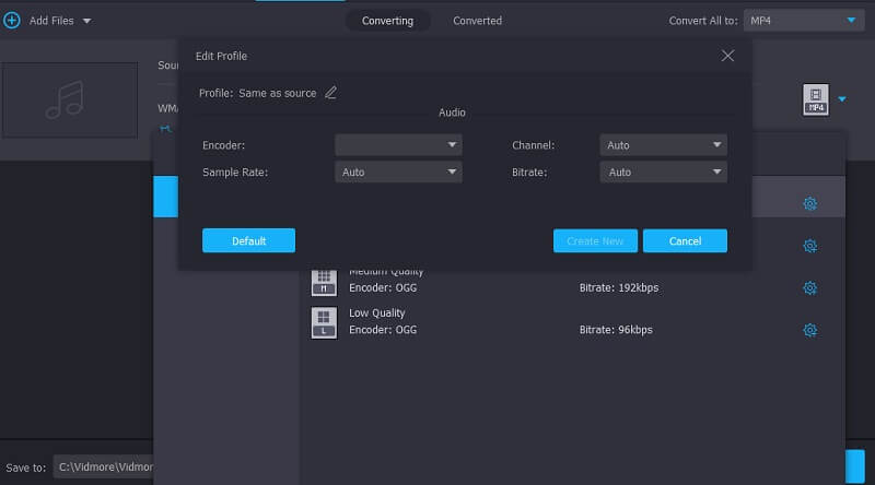 Zieldatei bearbeiten Vidmore