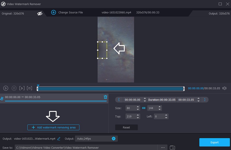 Wasserzeichen‑Entferner platzieren Vidmore
