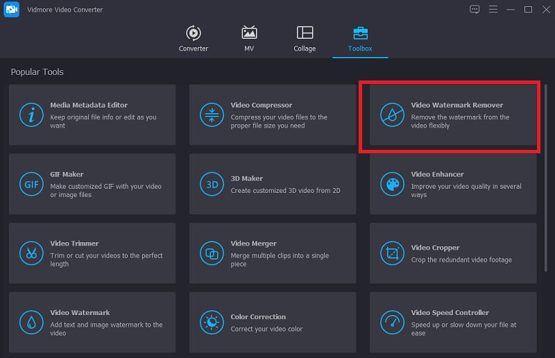 Toolbox von Vidmore aufrufen