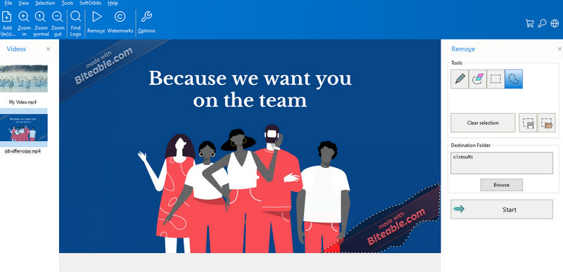 Remove Logo Now – Oberfläche