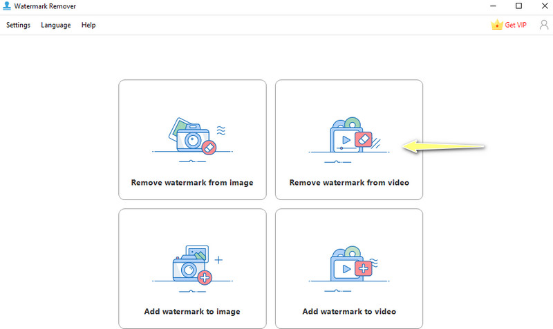Option zum Entfernen des Videowasserzeichens