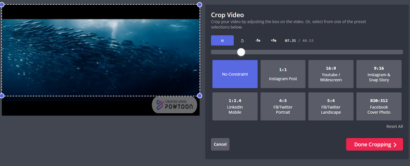 VM Kapwing‑Oberfläche