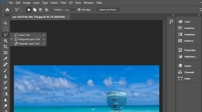 Auswahlwerkzeug wählen