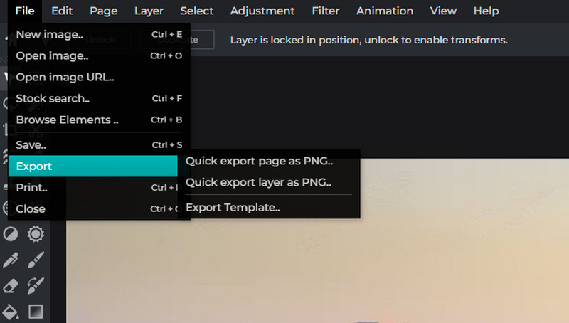 Bearbeitetes Foto exportieren