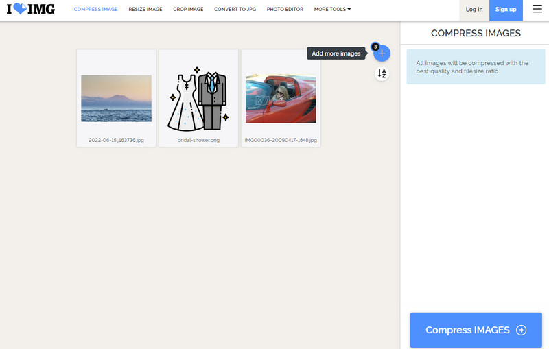 IloveIMG‑Oberfläche