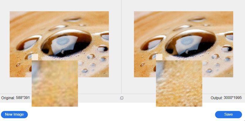 Hochskalierte Fotos speichern