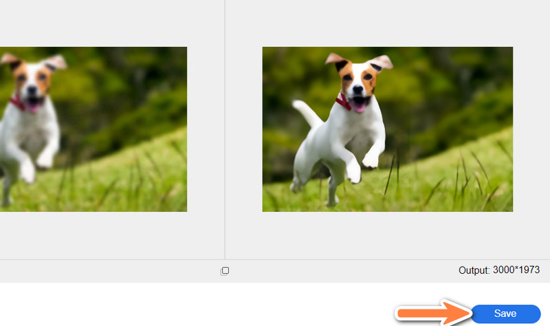 Hochskaliertes Foto speichern