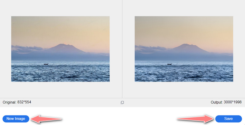 Das hochskalierte Foto speichern