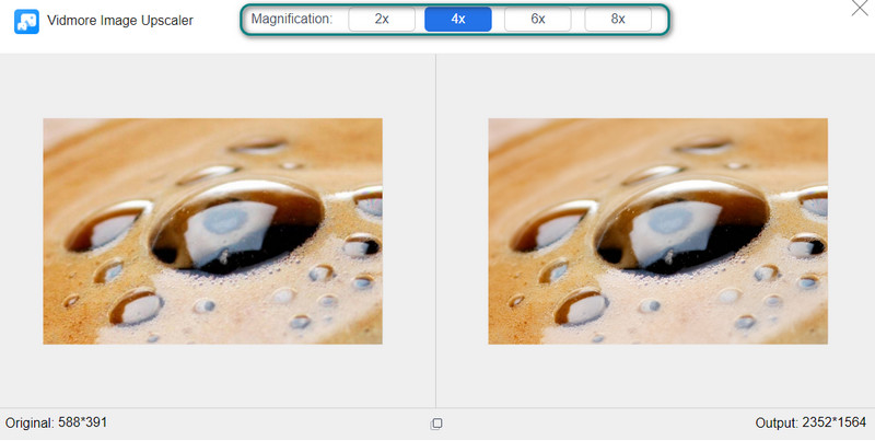 Vergrößerungsfaktor auswählen