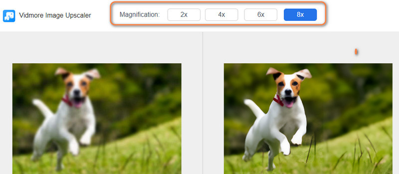 Vergrößerungsfaktor wählen