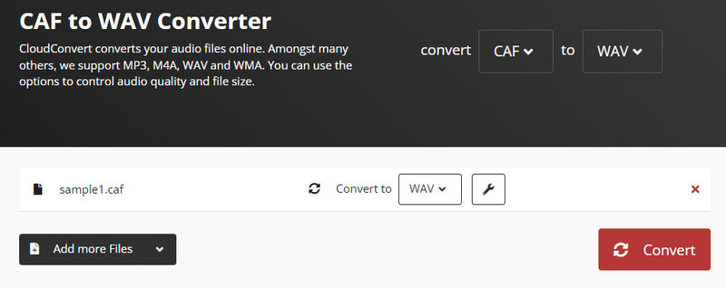CloudConvert‑Oberfläche