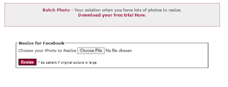 Facebook‑Bild ändern ShrinkPictures