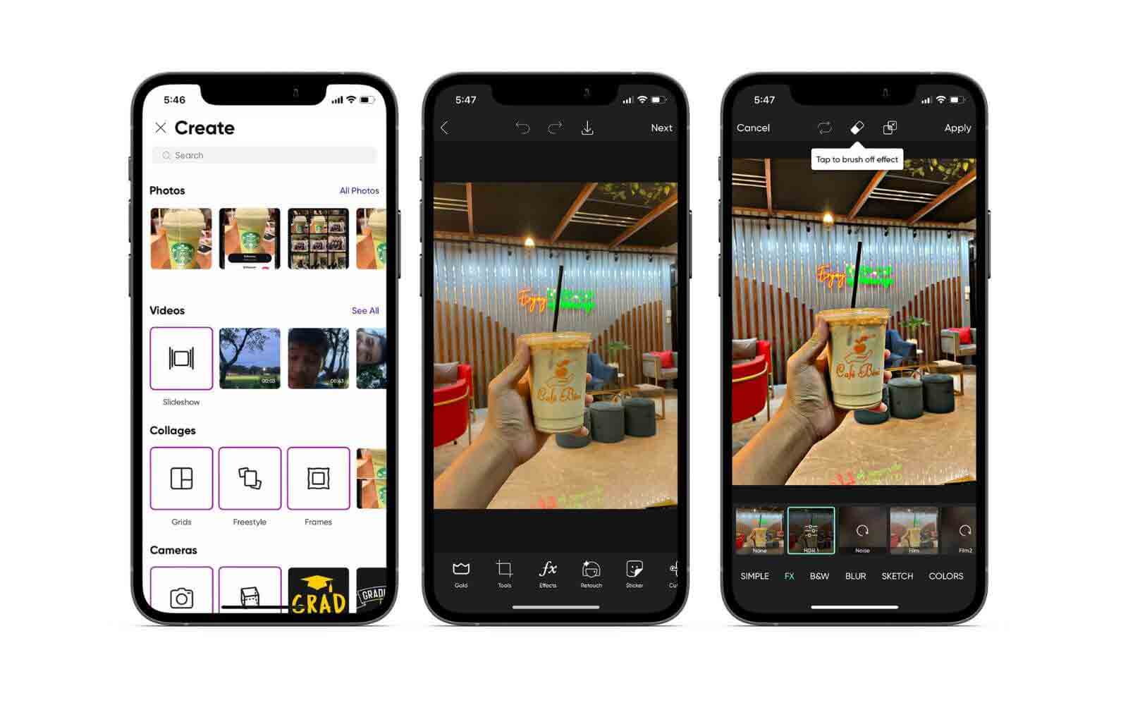 Picsart Mobile‑Oberfläche