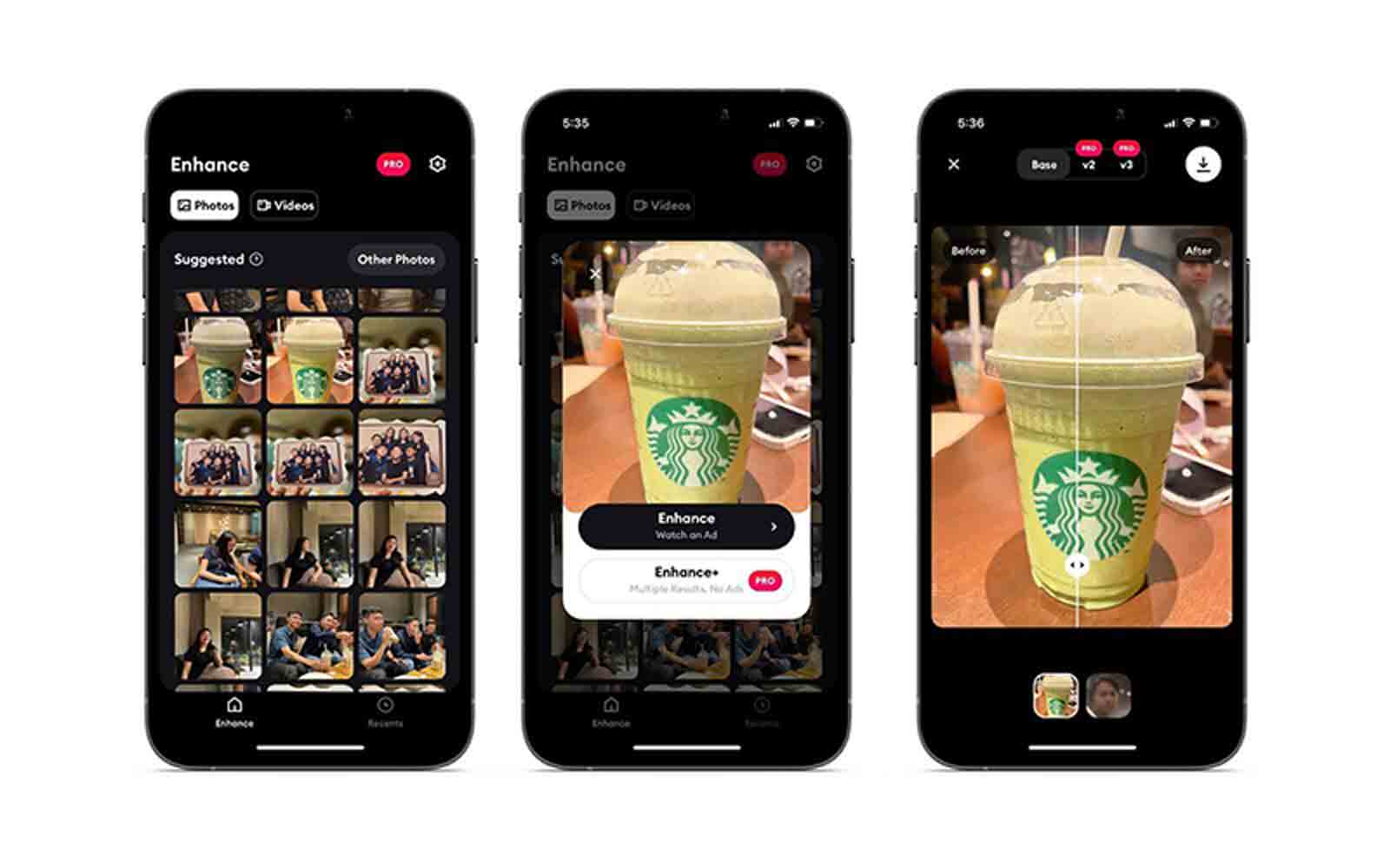 Remini Mobile-Oberfläche