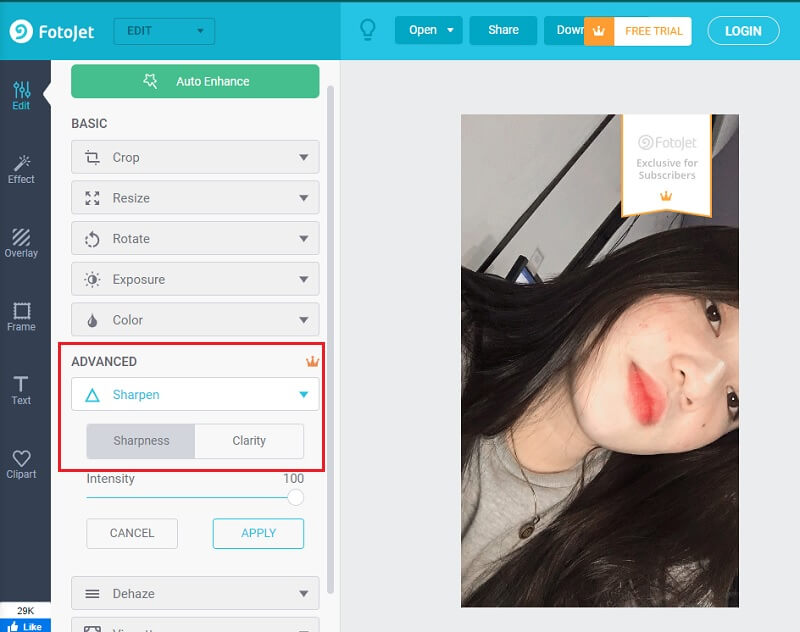 Bild schärfen FotoJet