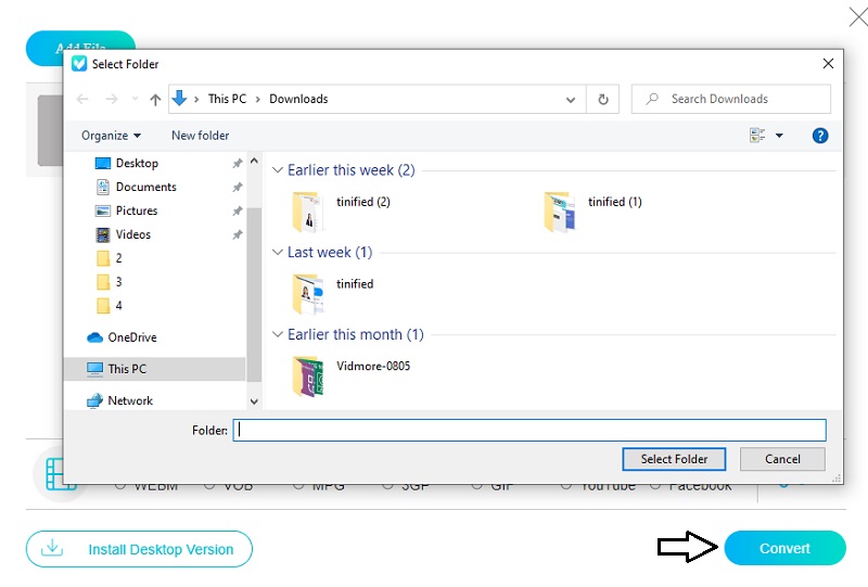 M4A in AVI konvertieren Online Vidmore