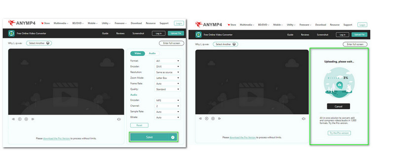 OGG in AVI umwandeln AnyMP4 Speichern