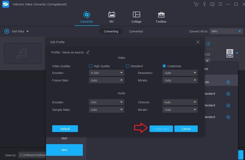 M4V Vidmore bearbeiten