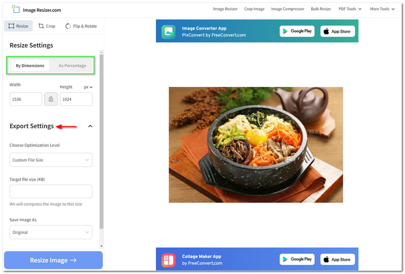 GIMP Bildgröße ändern Image Resizer Zwei Optionen zur Größenänderung