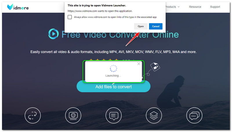 MP3 zu WMV Vidmore Kostenloser Online Video Converter Vidmore-Starter herunterladen