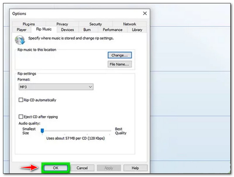 MP3 WMV Windows Media Player OK-Schaltfläche