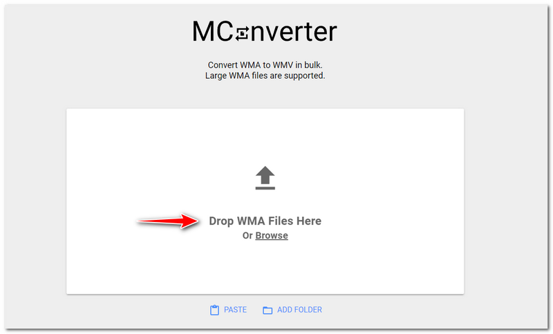 WMA zu WMV Mconverter Datei ablegen oder Dateien durchsuchen