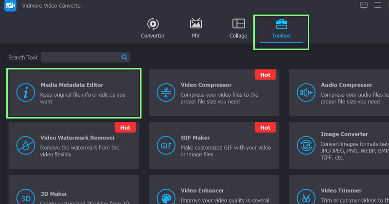 Auf den Reiter „Toolbox“ zugreifen