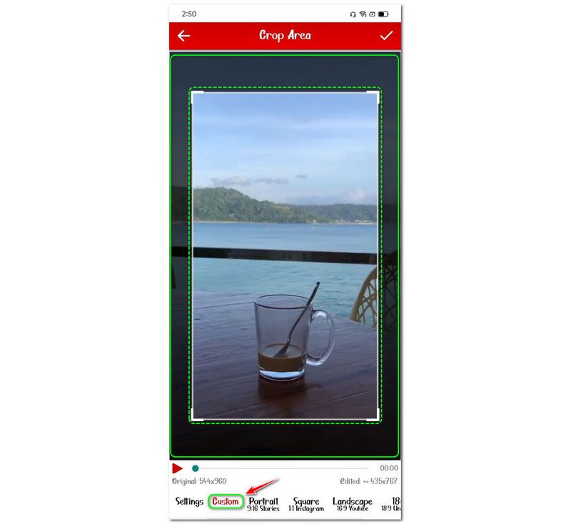 Wie man Videos für Instagram auf einem Android‑Gerät im benutzerdefinierten Modus skaliert