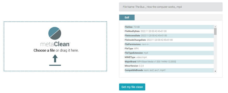 Metaclean-Oberfläche