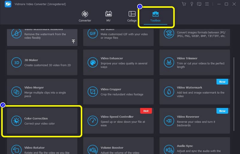 Toolbox Farbkorrektur