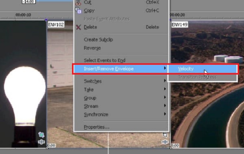 Geschwindigkeit Sony Vegas