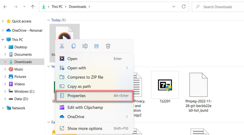 Eigenschaften aufrufen