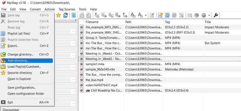 Verzeichnis hinzufügen