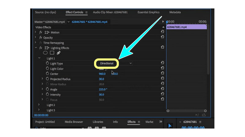 Spotlight in Directional ändern