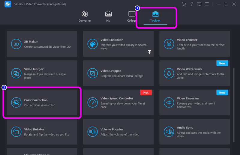 Farbkorrektur-Toolbox